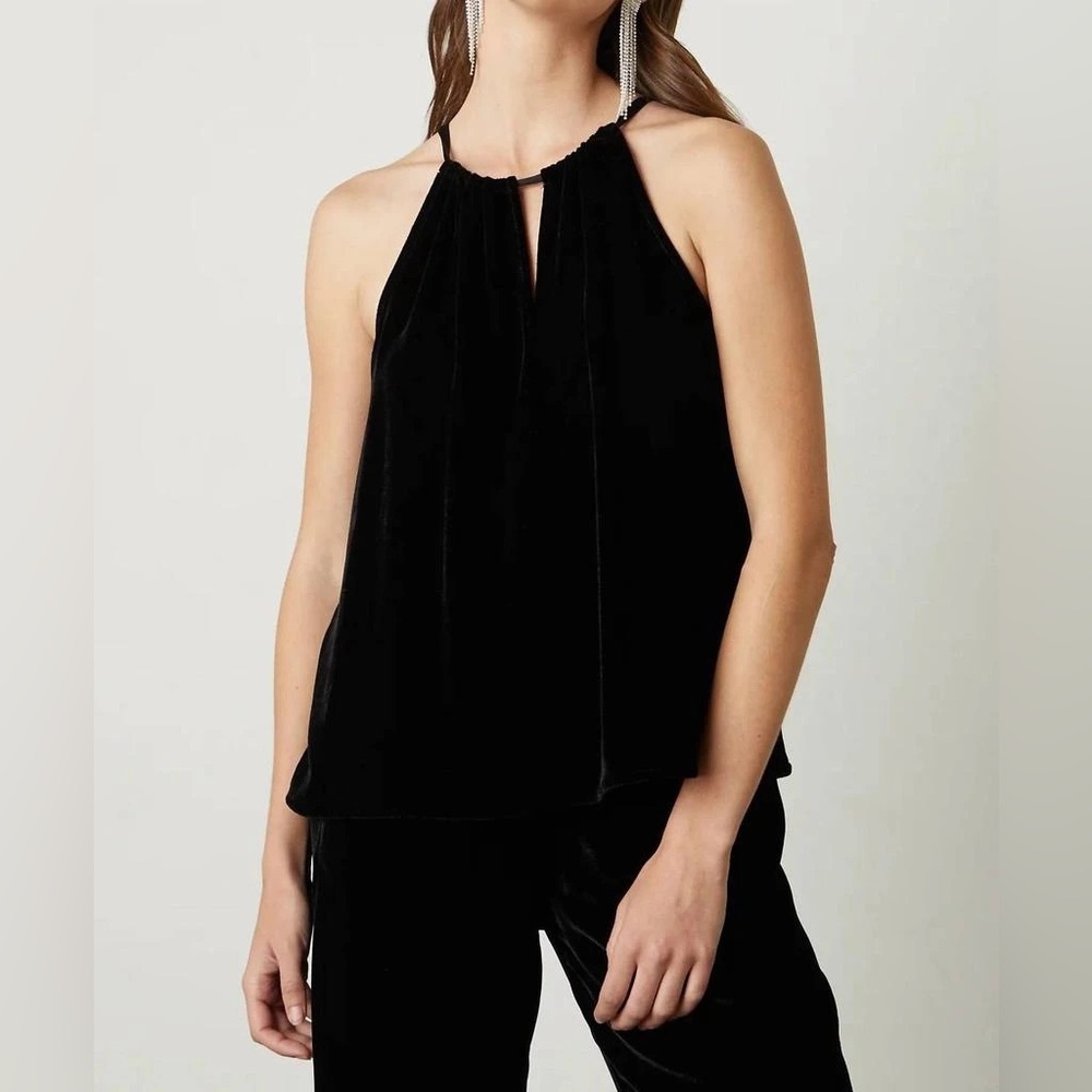 Velvet by Graham & Spencer Black Velvet Boxy Sleeveless Top